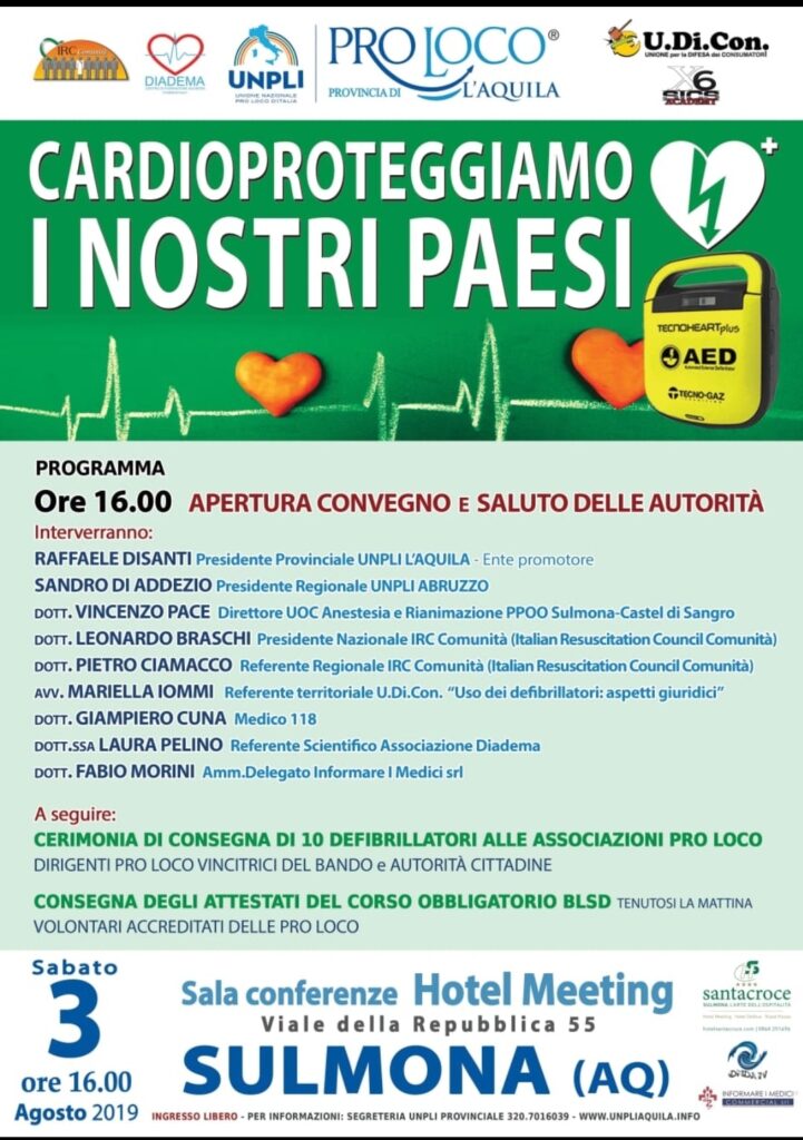 Defibrillatori Assegnati Alle Pro Loco Diadema